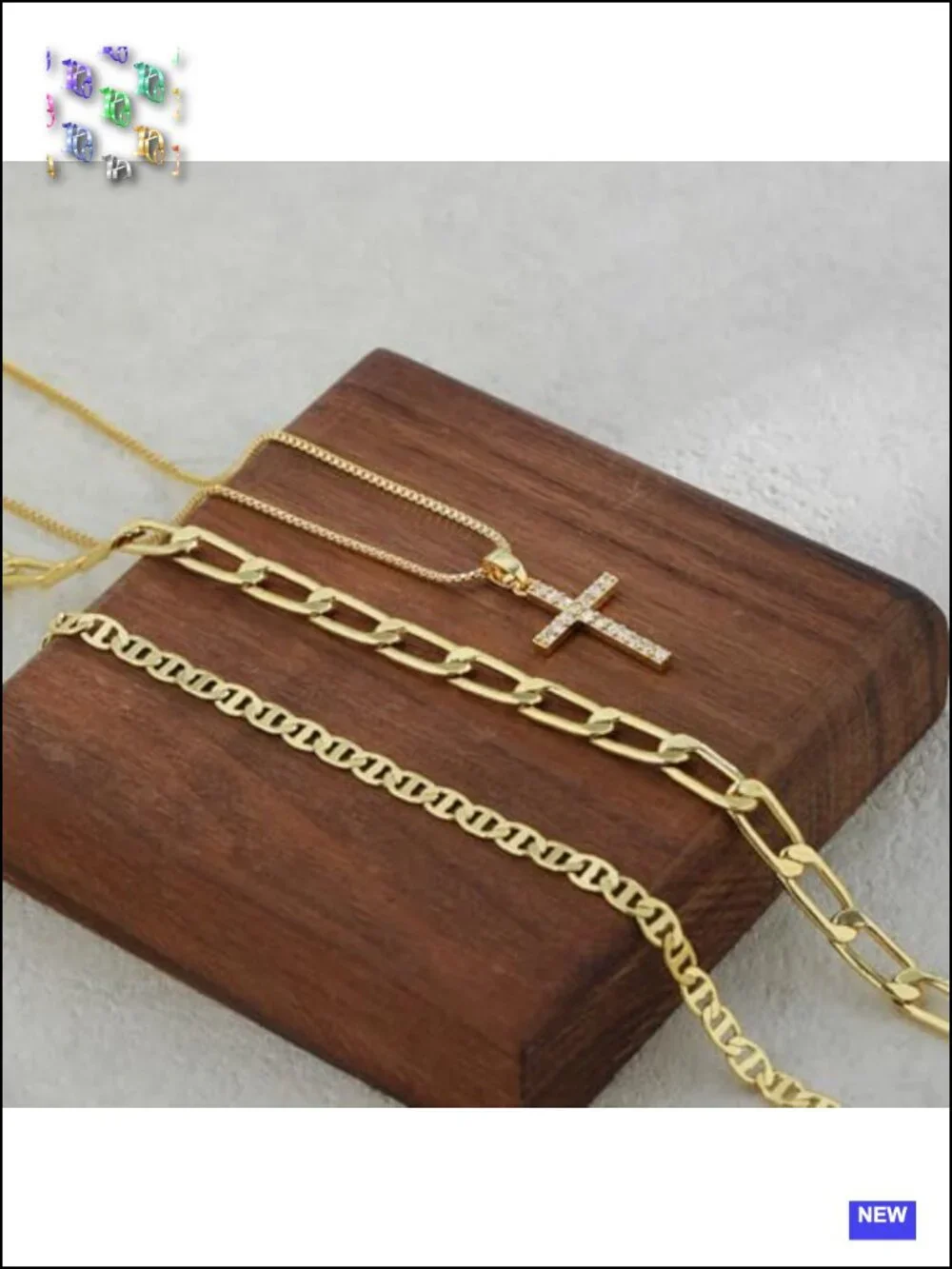 Stacking Layering Necklace Set 14K Gold Plated CZ Pendant Necklace